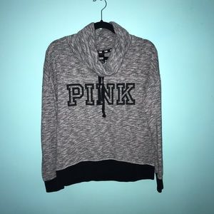 PINK drawstring slouch neck sweatshirt